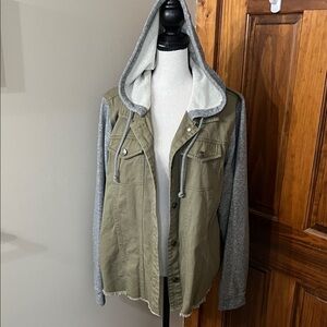 Women’s Olive and Gray Hooded Jacket